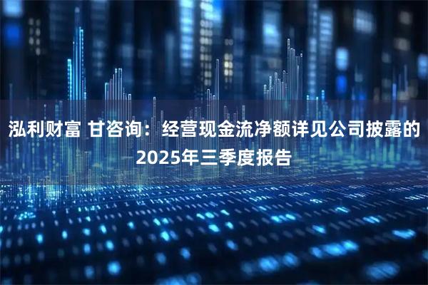 泓利财富 甘咨询：经营现金流净额详见公司披露的2025年三季度报告