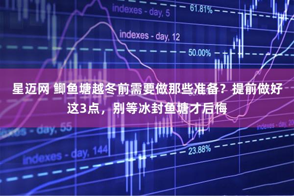 星迈网 鲫鱼塘越冬前需要做那些准备？提前做好这3点，别等冰封鱼塘才后悔